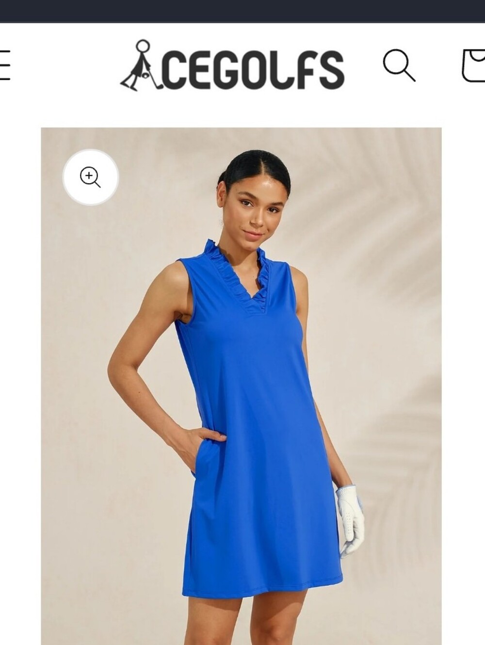 ACEGOLFS

More Than Basic Ruffle V-Neck Sleeveless 36.5 Inch Dress UPF50+